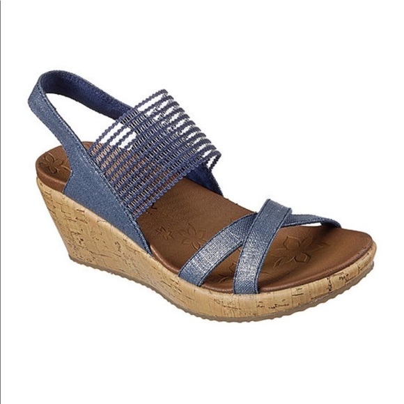 New Skechers High Tea Navy shoes - Picture 1 of 8